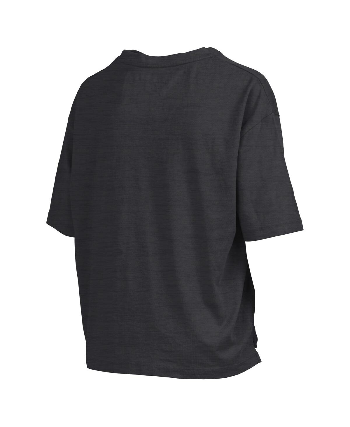Pressbox Women's Black Army Black Knights Nelson Arch Over Logo Waist Length Oversized Slub T-Shirt