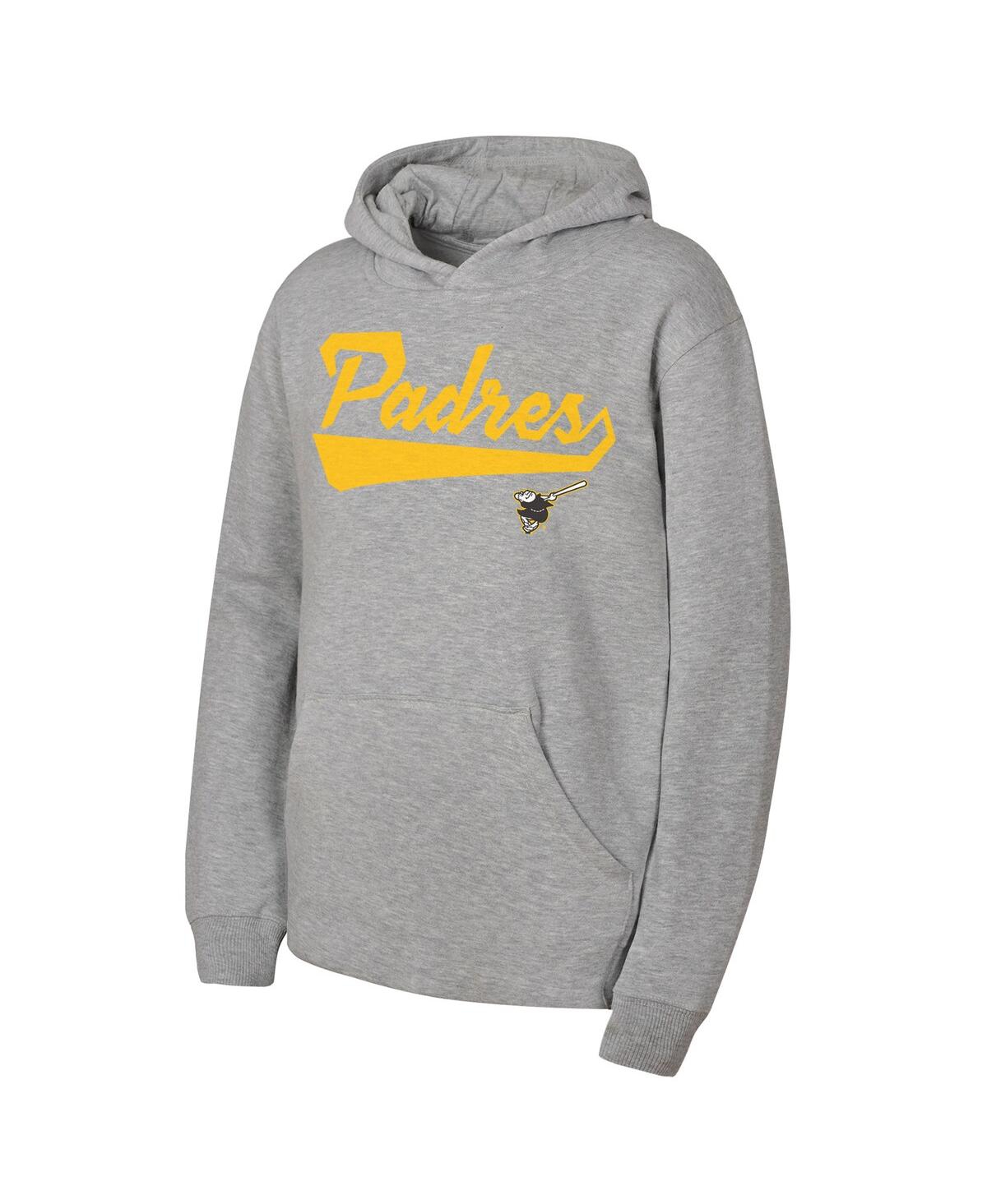 Outerstuff Big Boys And Girls Heather Gray San Diego Padres Tailor Made Fleece Pullover Hoodie