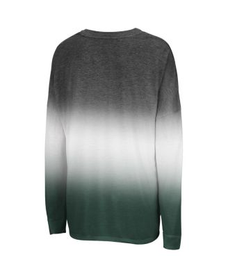 Women's Black Michigan State Spartans Winkle Dip Dye Long Sleeve T-Shirt