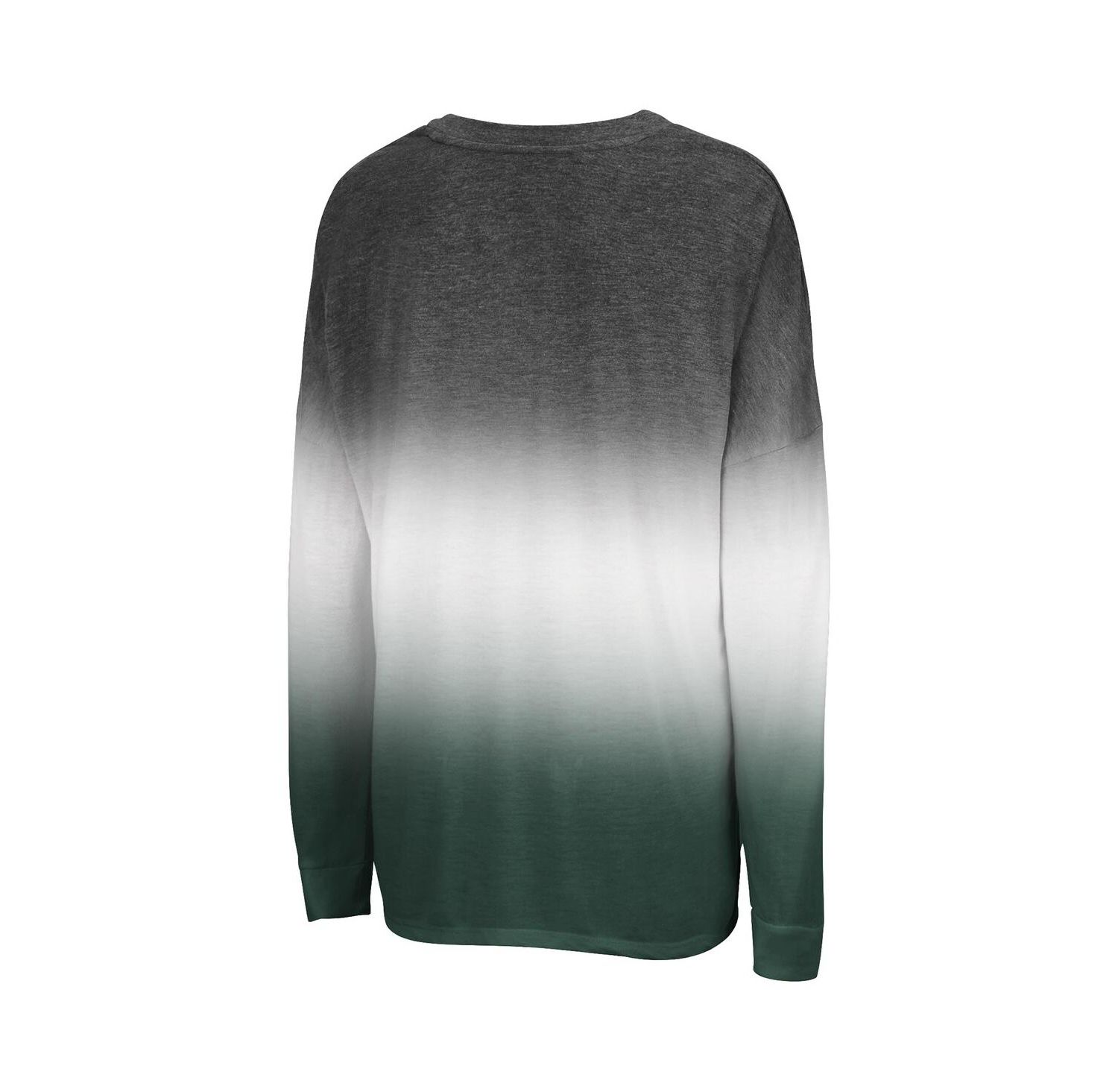 Women's Black Michigan State Spartans Winkle Dip Dye Long Sleeve T-Shirt