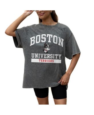 Gameday Couture - Women's Grey Boston University Oversized Snow Wash T-Shirt