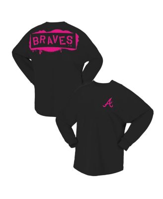 Fanatics - Women's Black Atlanta Braves Neon Jersey Long Sleeve T-Shirt