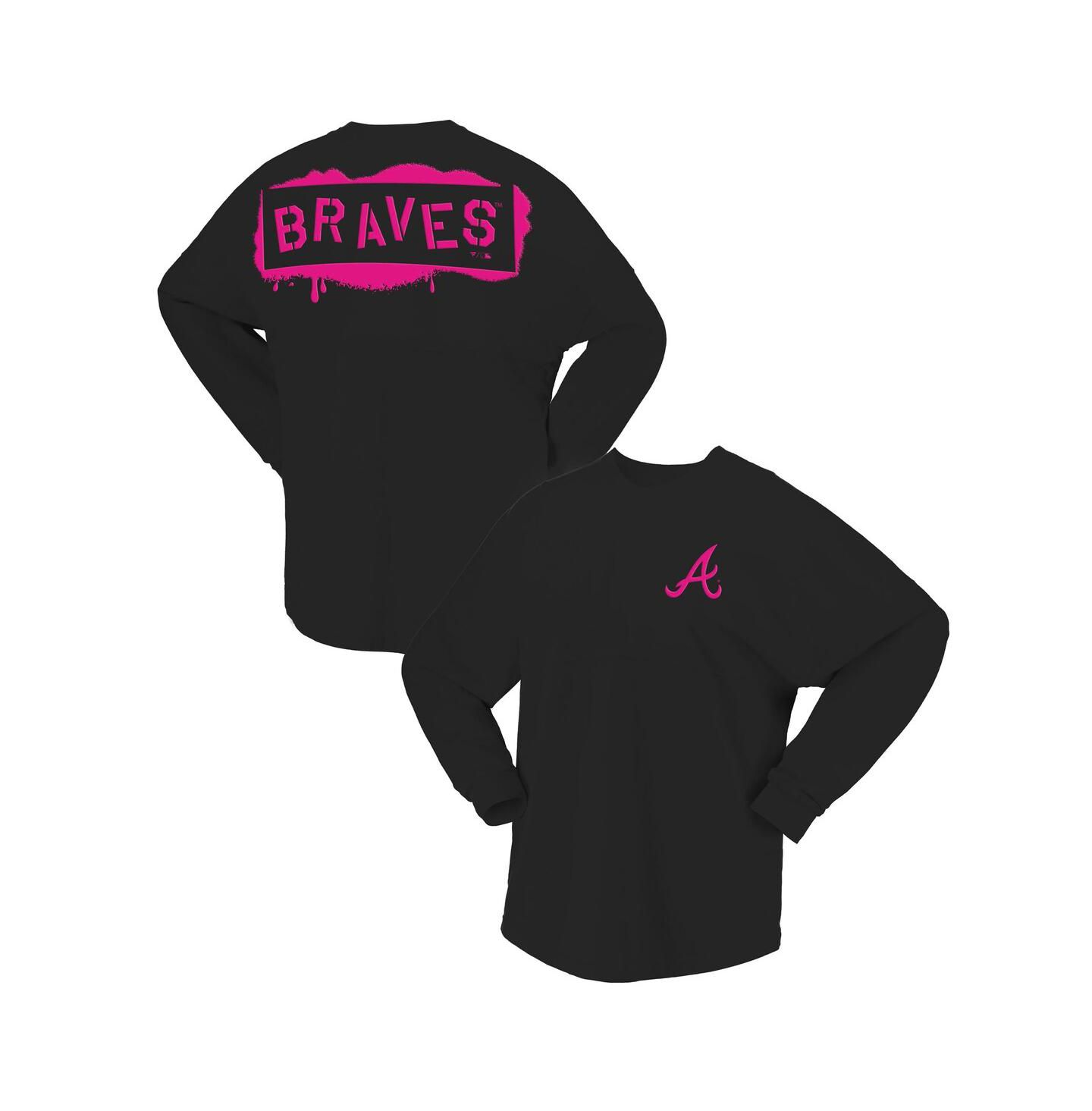 Женская футболка Fanatics Black Atlanta Braves Neon Jersey Long Sleeve — фото 1
