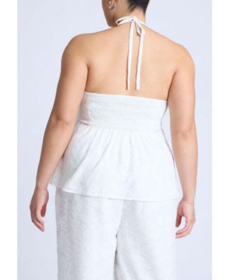 Women's Plus Size Neck-Tie Halter Top