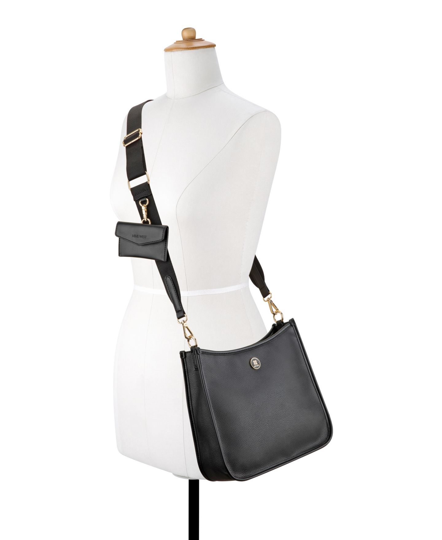 Женская сумка Nine West Nalini Large Swing Crossbody, цвет: Чёрный — фото 10