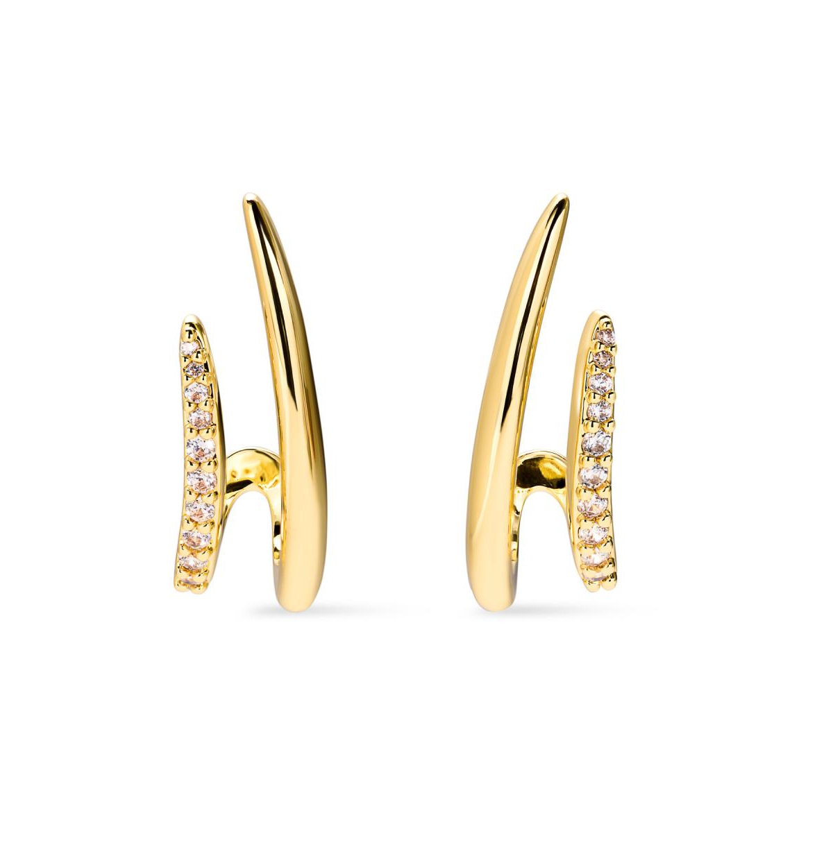 - Gold Stud Earrings - Solene - Gold, gold
