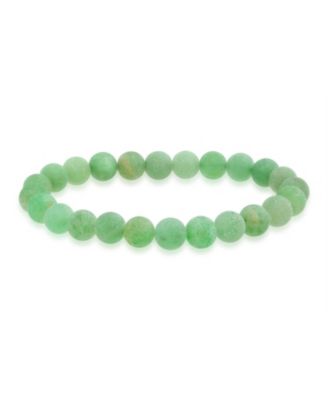 Bling Jewelry Natural Multi Color Round Beads 8MM Strand Stackable Stretch Bracelet - Green aventurine