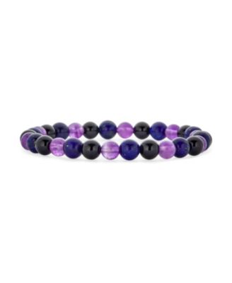 Natural Stone Multi Color Stackable Round 8MM Ball Beads Strand Stretch Bracelet