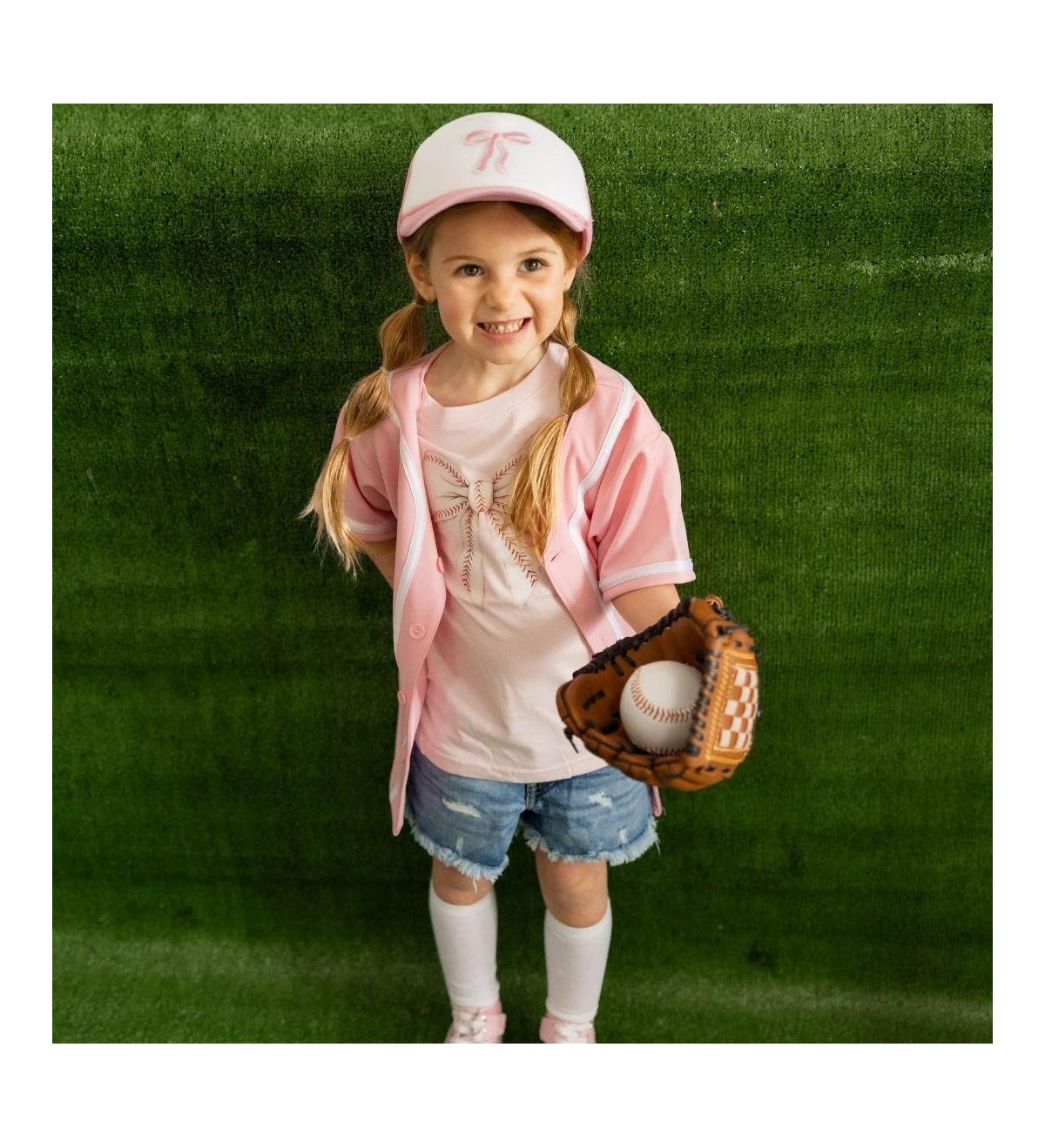 Sweet Wink Baby Girls Baseball Bow Short Sleeve T-Shirt