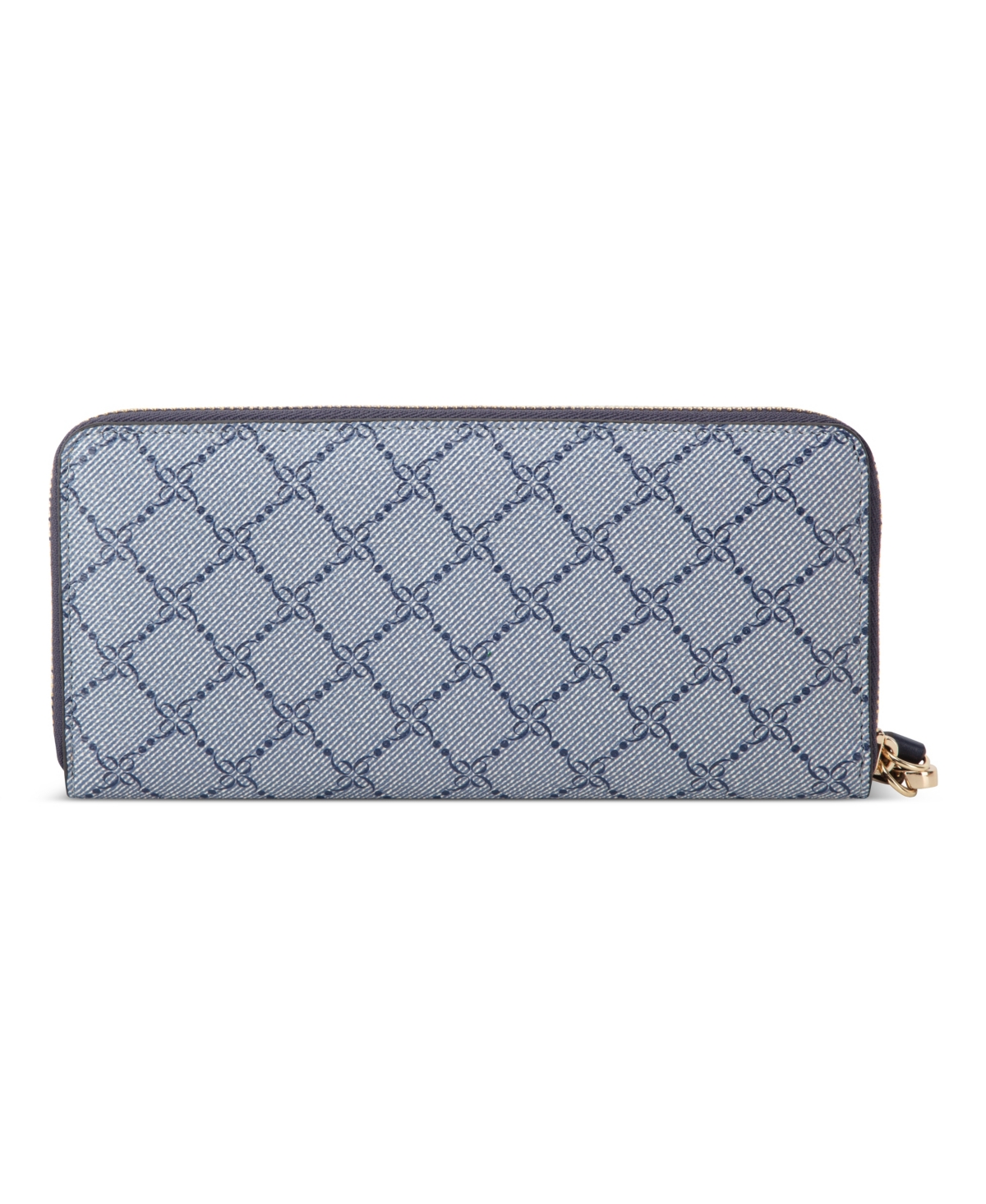 Nine West Caireann Zip Around Wallet In Chambray Logo Navy