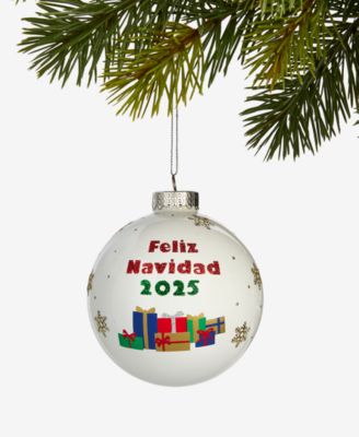 Holiday Lane - Puerto Rico Glass Christmas Tree Ball Ornament