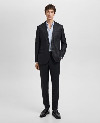 MANGO - Men's 100% Linen Slim Fit American Suit Jacket