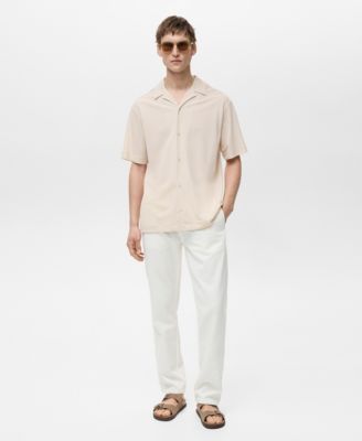MANGO - Men's Bowling Collar Modal Shirt