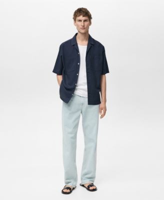 Men's Cotton Check Seersucker Shirt