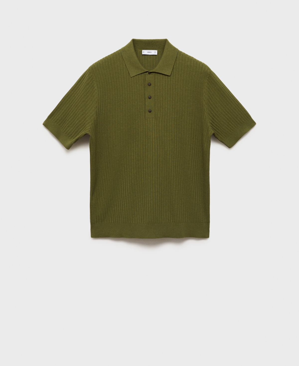 Men's Rib-Knit Cotton-Blend Polo Shirt - Green