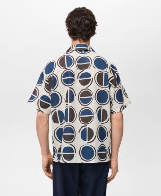 MANGO Men's Printed Short-Sleeved Shirt
