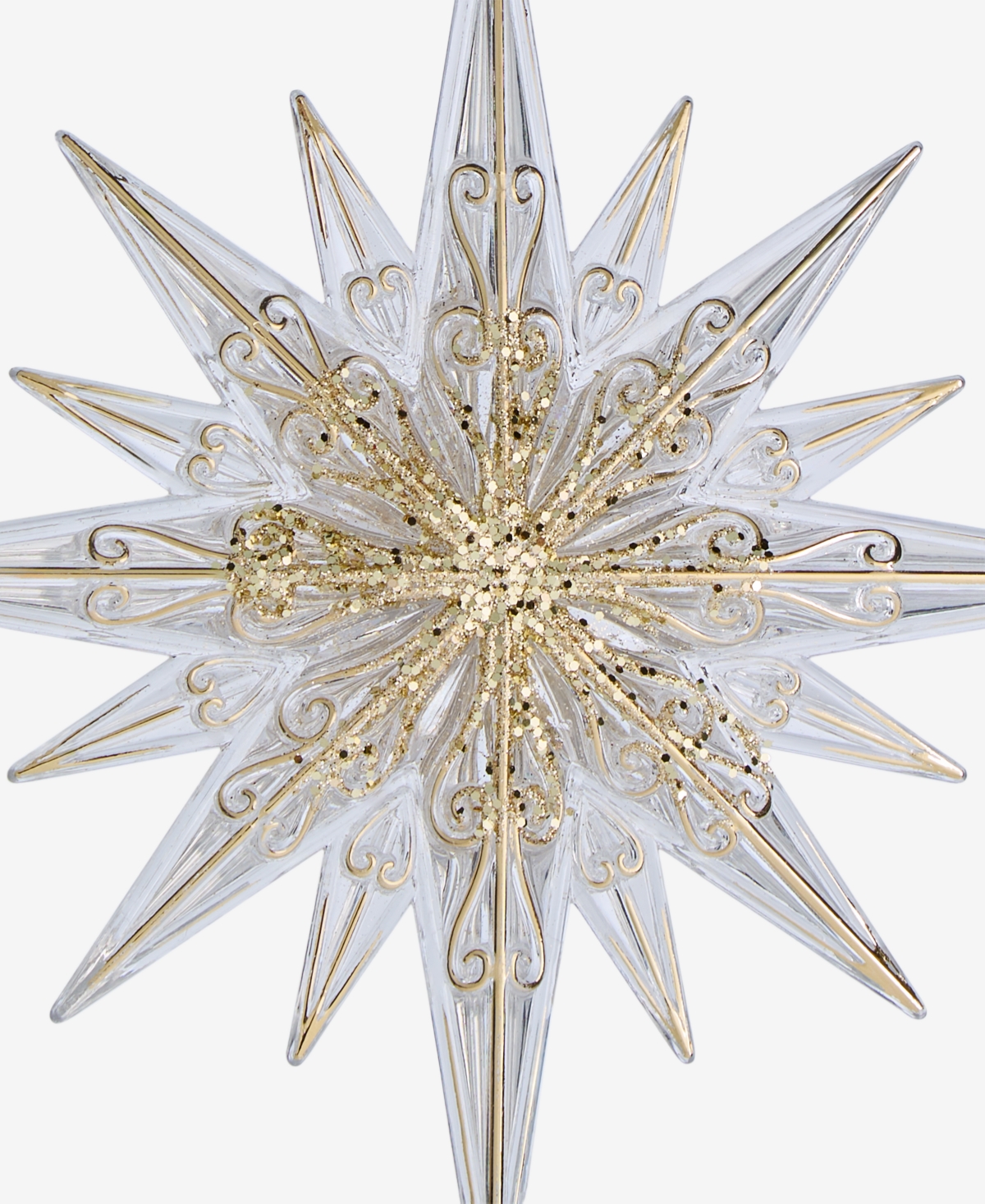 Holiday Lane Blessed Clear And Gold-tone Snowflake Ornament, Macy's Exclusive In Transparent