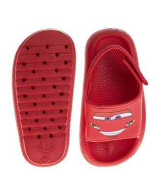 Toddler Boys Cars Lightning McQueen Hook and Loop Backstrap Slides