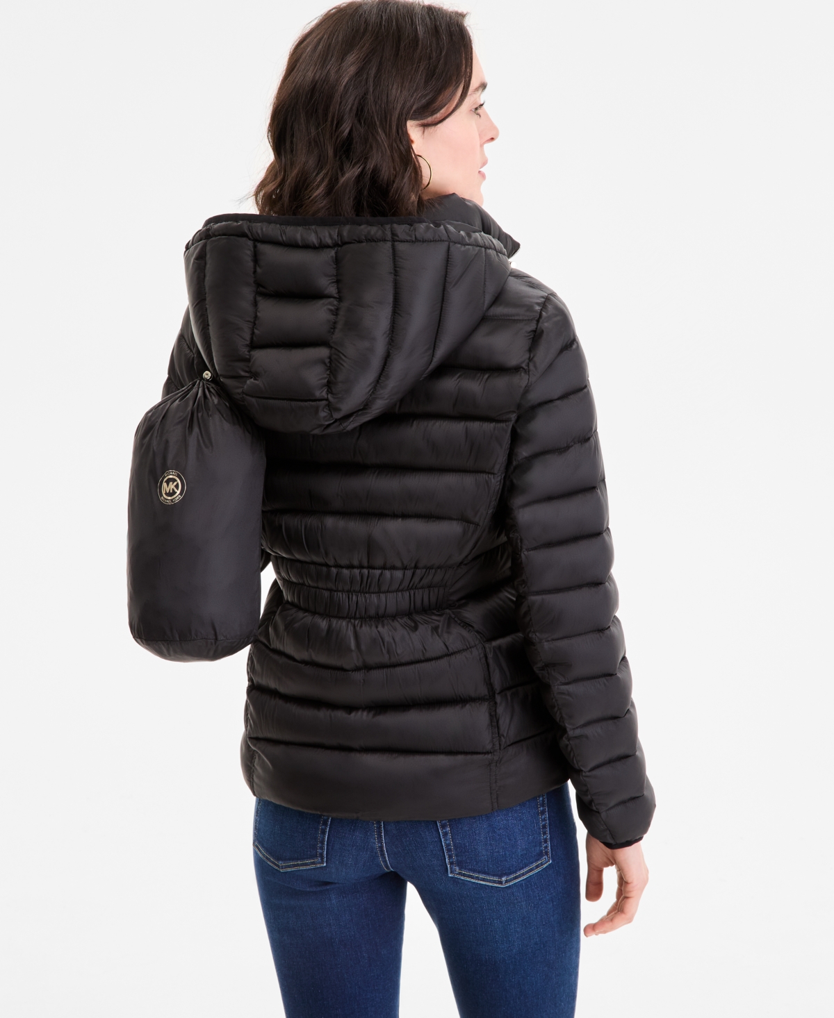 Michael Kors Michael  Women's Hooded Shine Packable Puffer Coat, Exclusively At Macy's In Black