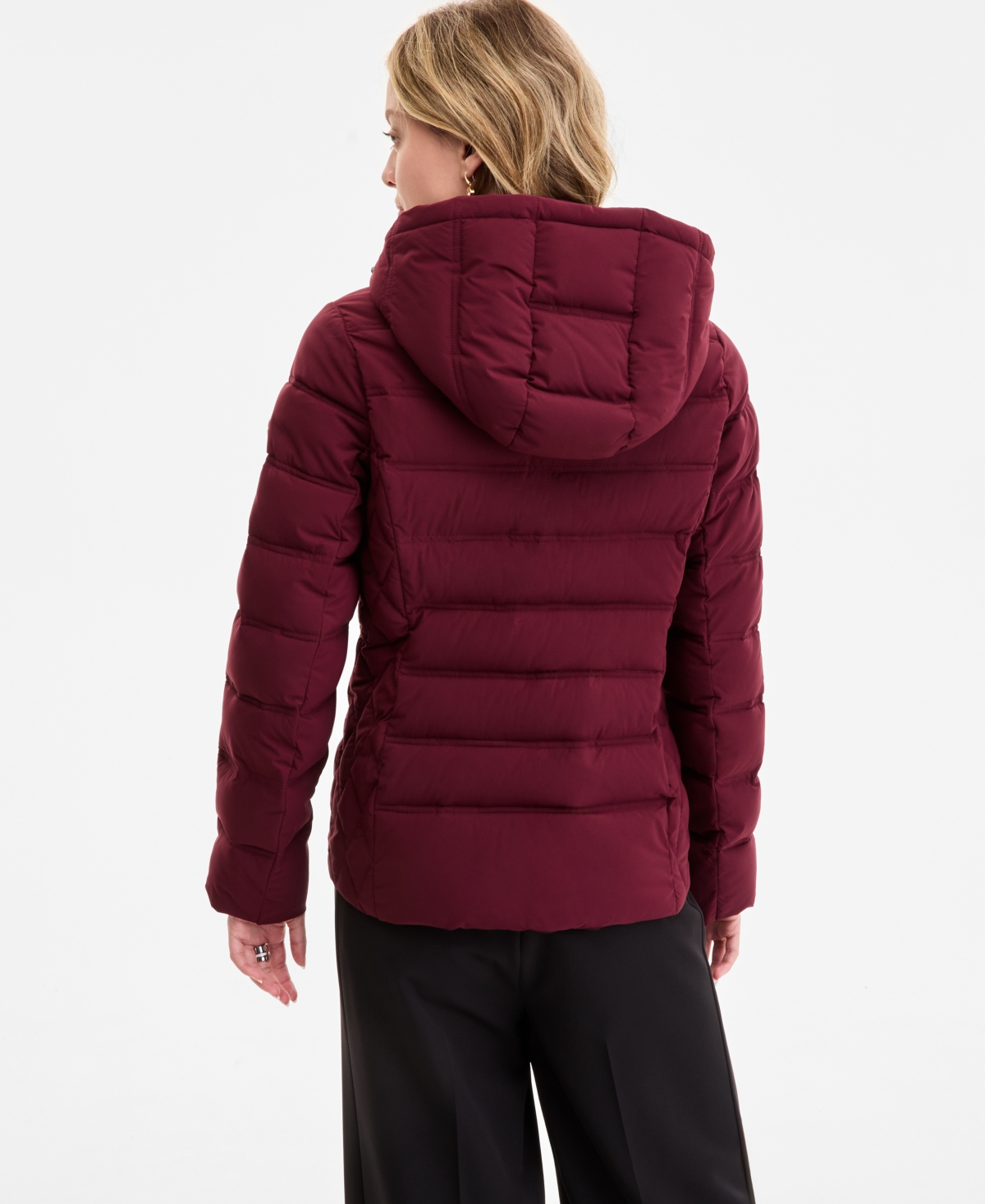 Michael Kors Michael  Women's Hooded Packable Puffer Coat, Exclusively At Macy's In Burgundy