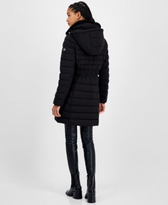 Women's Faux-Fur-Collar Hooded Packable Puffer Coat