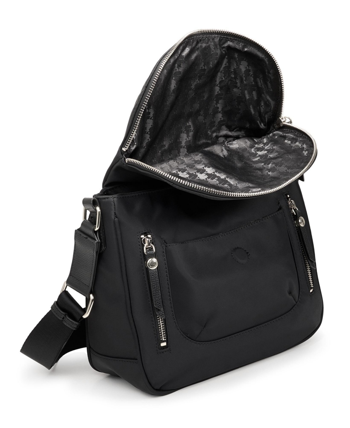 Karl Lagerfeld Cara Medium Messenger Bag In Black,silver