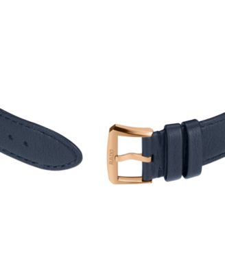 Unisex Swiss Automatic Florence Blue Leather Strap Watch 39mm