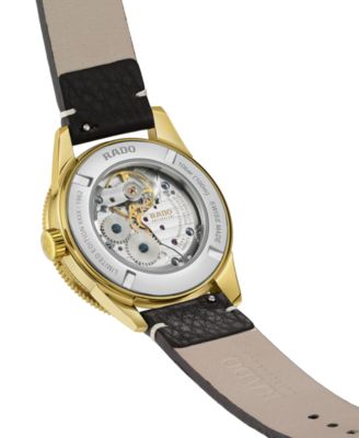 Unisex Swiss Automatic Captain Cook Over-Pole Interchangeable Brown Leather Strap Watch 39mm