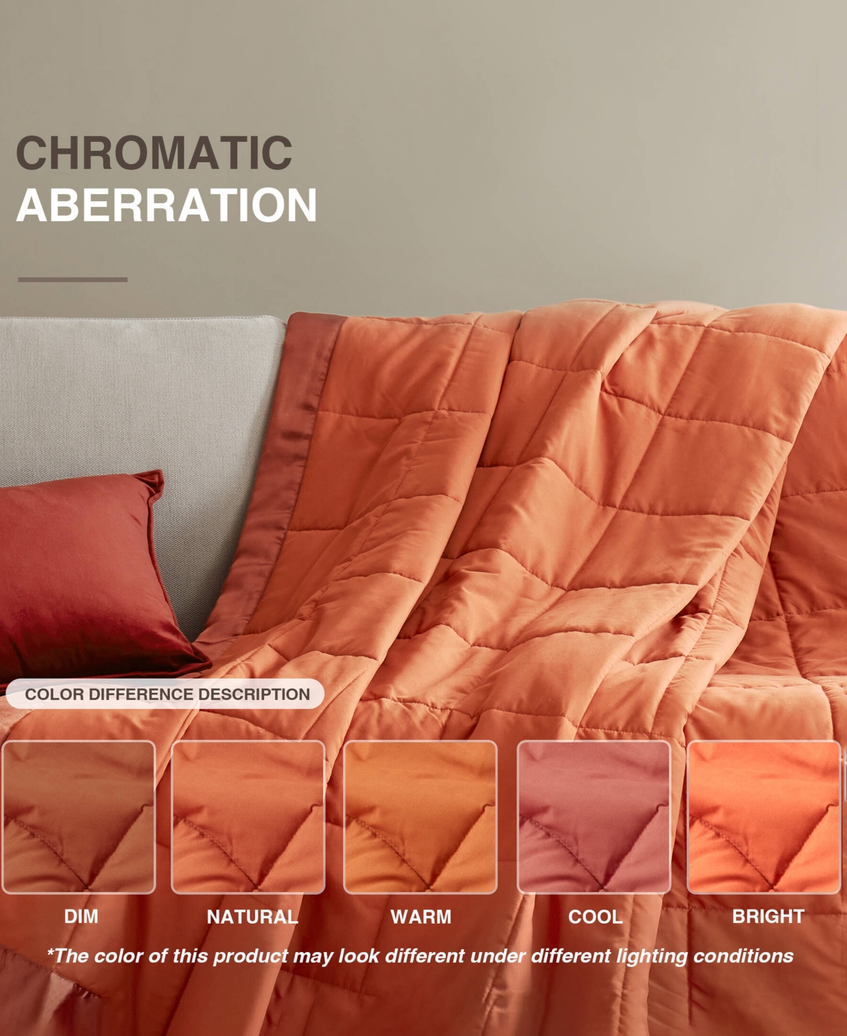 Madison Park Windom Lightweight Down Alternative Satin Trim Blanket, Full/queen In Orange