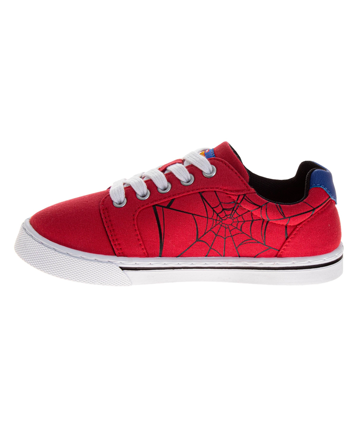 Spider-man Little And Big Boys Lace Up Canvas Sneakers In Red