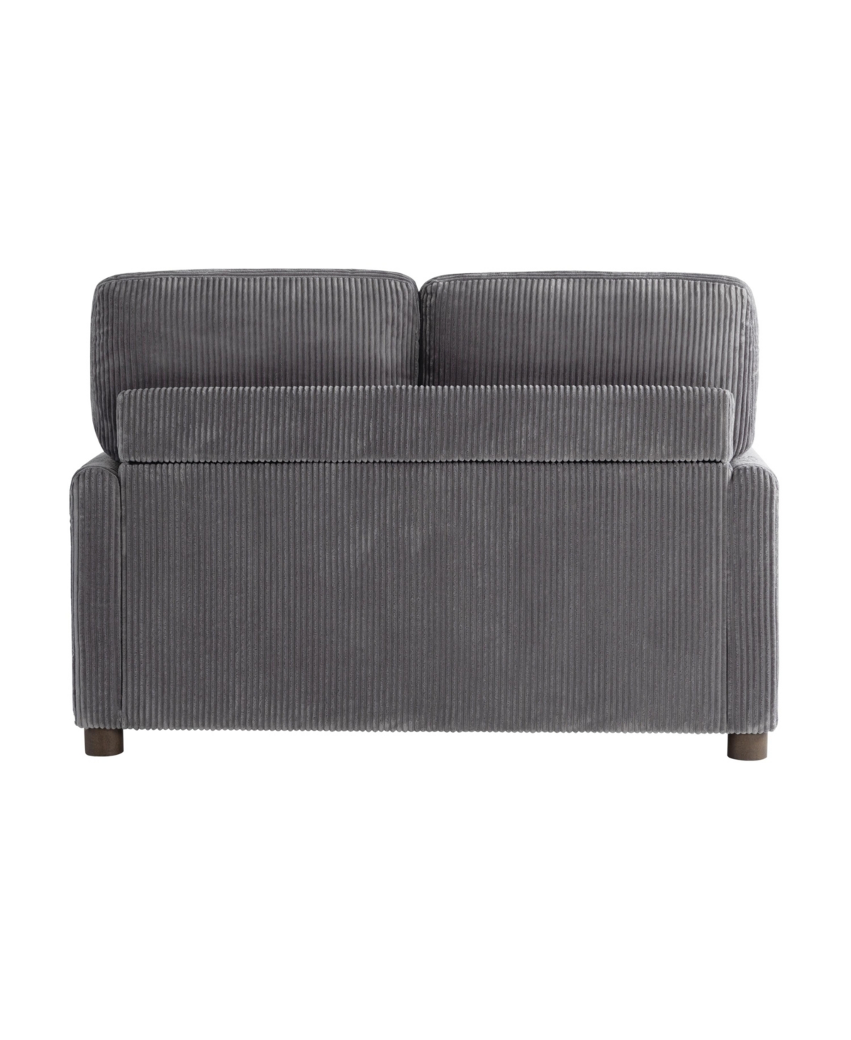 Serta 53.3" Corduroy Danson Convertible Loveseat With Charging Port In Gray