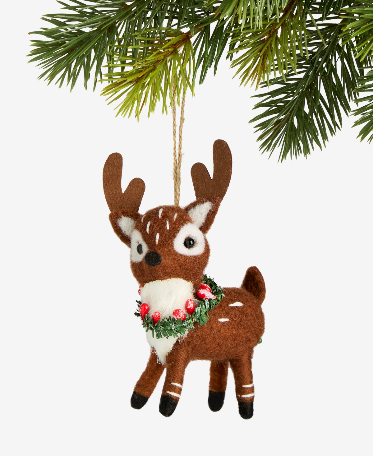 Holiday Lane Tiny Tidings Fabric Deer Ornament, Macy's Exclusive In Transparent