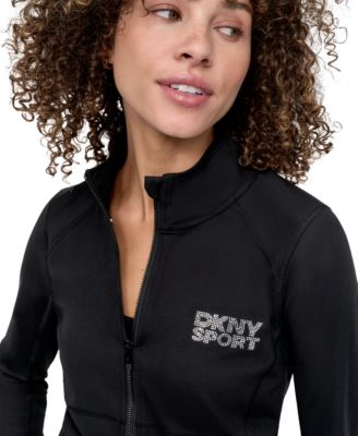Sport Women's Rhinestone-Logo Mock-Neck Jacket