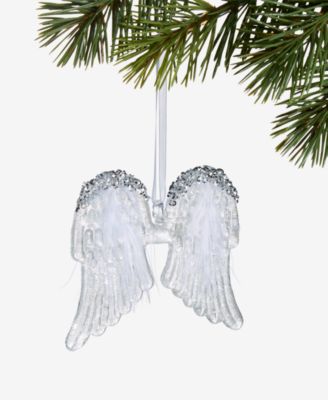 Holiday Lane - Blessed Glass Feather-Trim Wings Ornament
