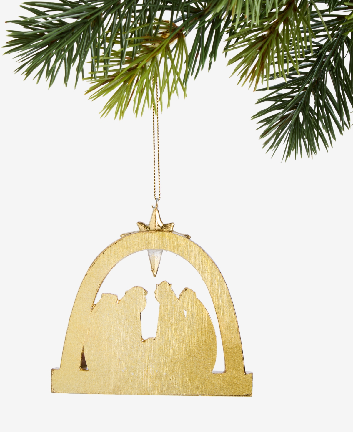 Holiday Lane Blessed Arched Nativity Scene Ornament, Macy's Exclusive In Gold