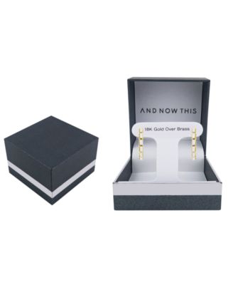 Crystal Baguette Hinged Hoop Earrings