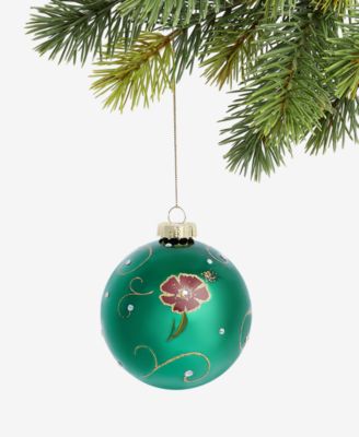 Enchanted Forest Purple Floral Ball Ornament, Macy's Exclusive