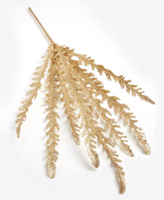 Holiday Lane - Enchanted Forest Gold-Tone Leaves Pick Ornament