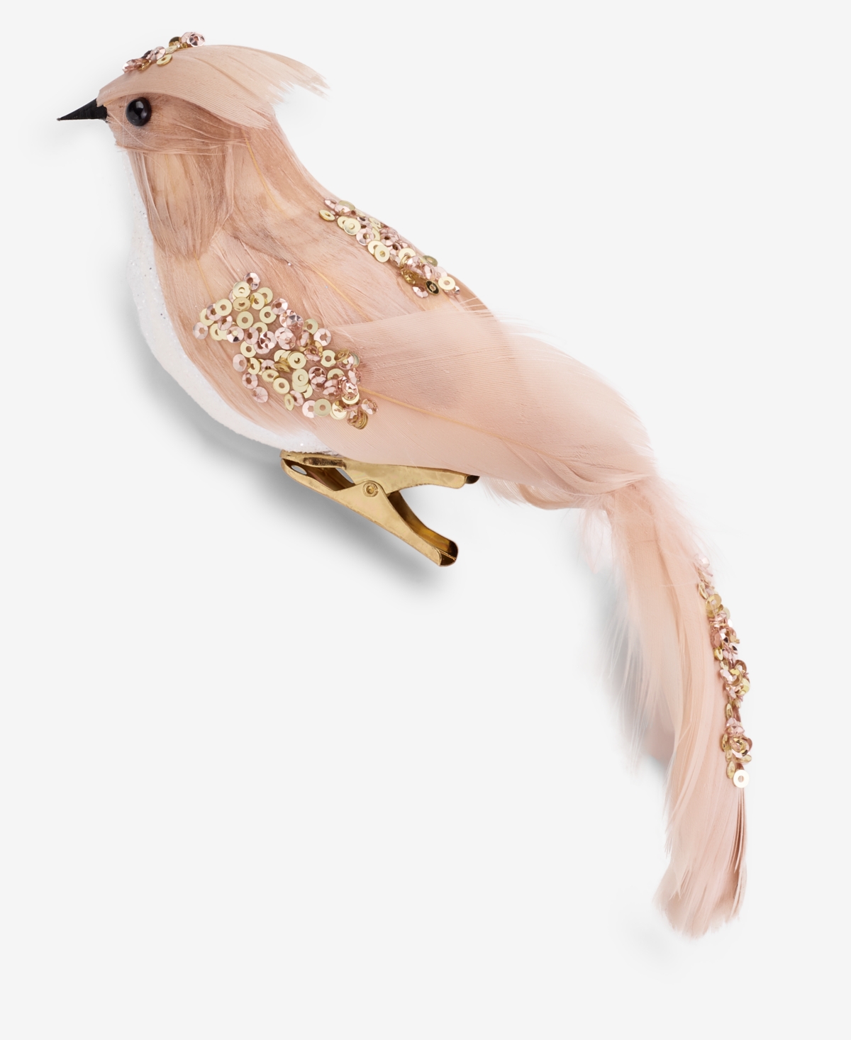 Holiday Lane Gilded Glamour Feather Bird Clip Ornament, Macy's Exclusive In Transparent