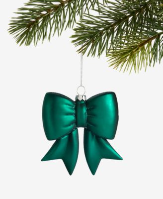 Gilded Glamour Green Glass Bow Ornament, Macy's Exclusive