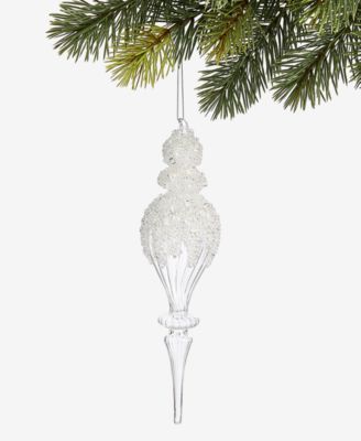 Holiday Lane - Iced Delight Glass Frosted Finial Ornament