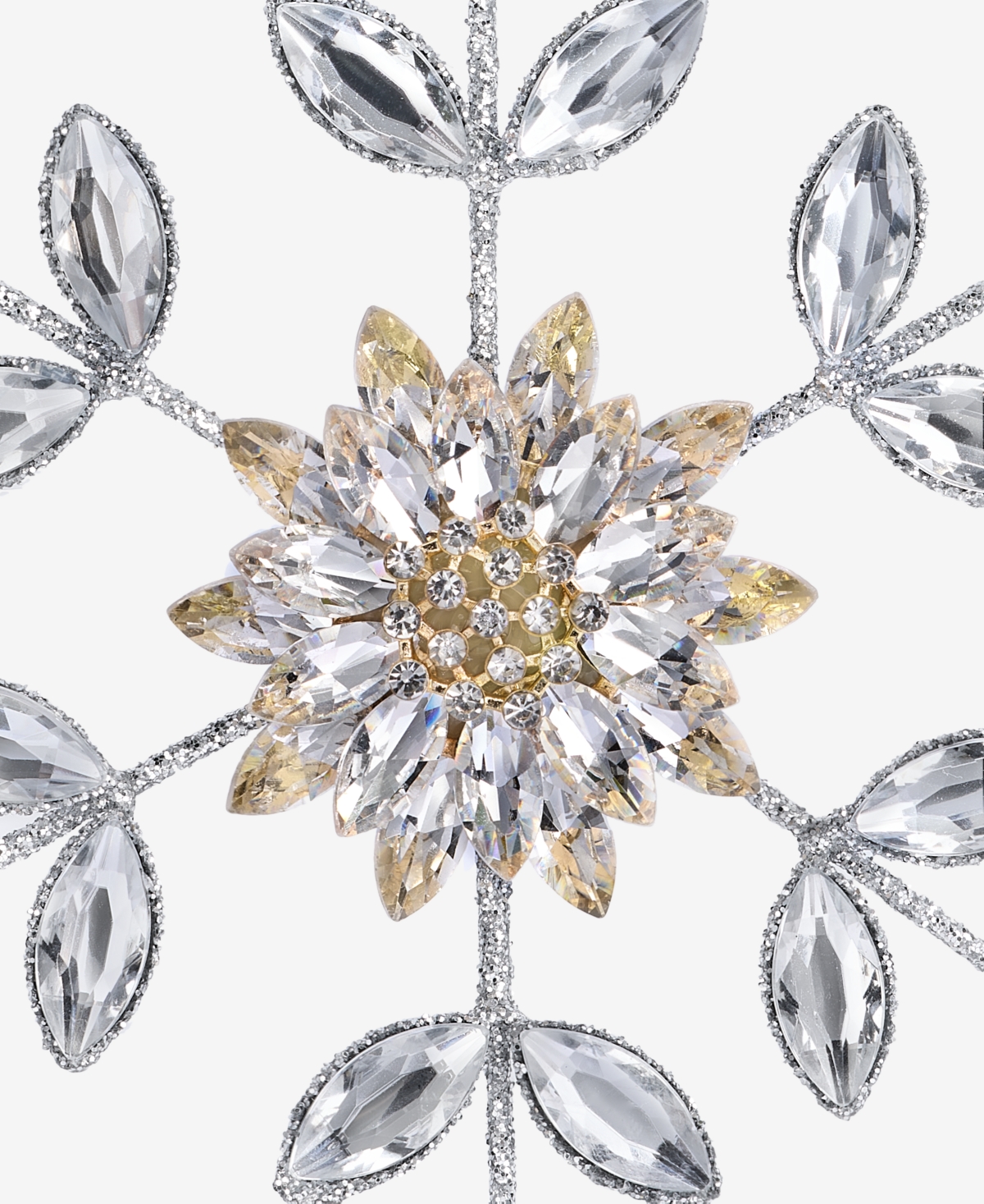 Holiday Lane Jeweled Classics Gold And Gem Snowflake Ornament, Macy's Exclusive In Transparent