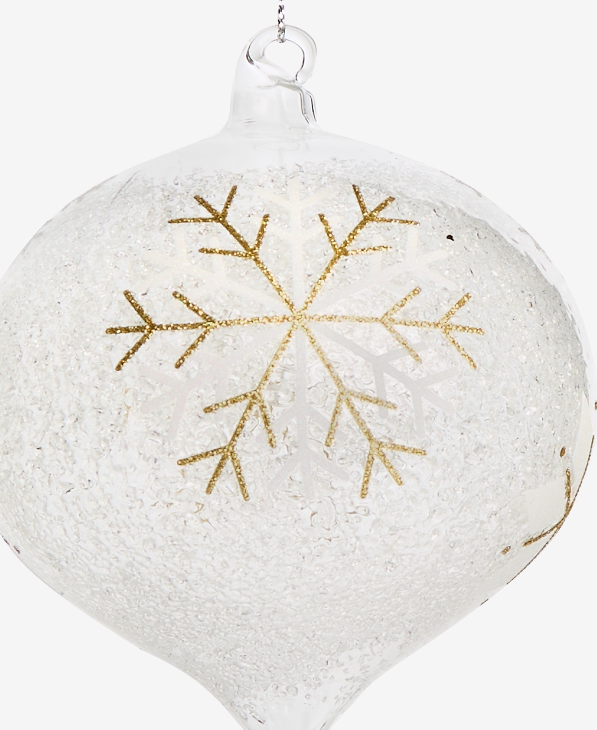 Holiday Lane Iced Delight Glass Snowflake Onion Ornament, Macy's Exclusive In Transparent