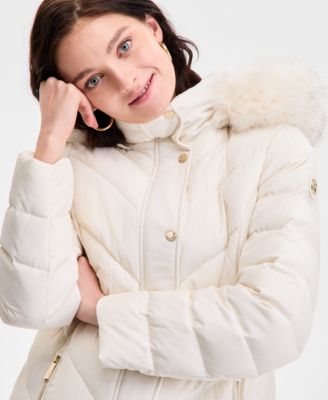 Women's Faux-Fur-Trim Hooded Puffer Coat, Exclusively at Macy's