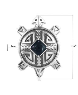 Sterling Silver Black Onyx Fritz Casuse Split Shank Turtle Ring, Size