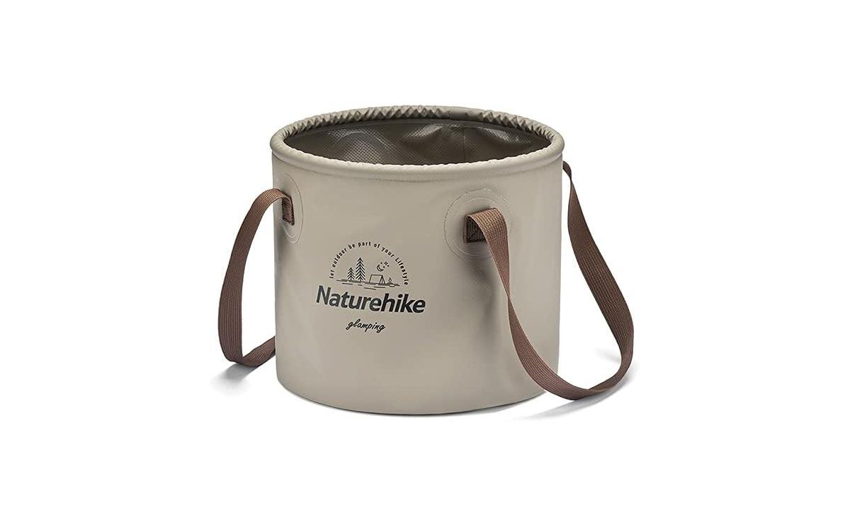 Collapsible Bucket, Folding Bucket Wash Basin with Handle, Portable Water Container 20L for Camping Fishing Travelling - Coffee brown
