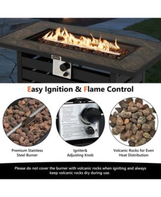 50000 BTU Propane Fire Pit Table with Ore Powder Surface