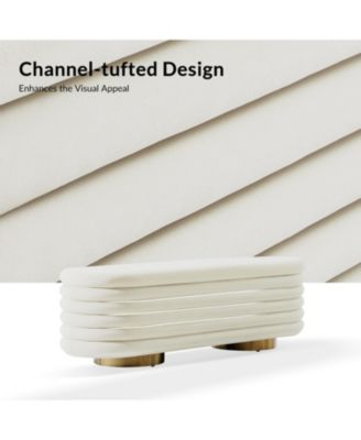 Rupert Bench with Gold-finished Metal Legs