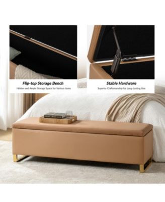 Flora Modern 60" Wide Storage Bench with Two Ottomans