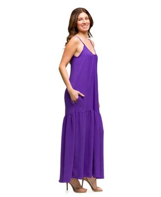Women's Lightweight Spaghetti Strap Pocket Maxi Dress
